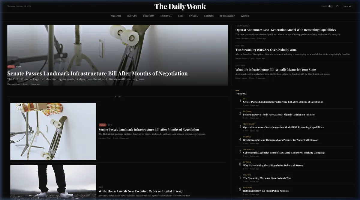 The Daily Wonk Screenshot